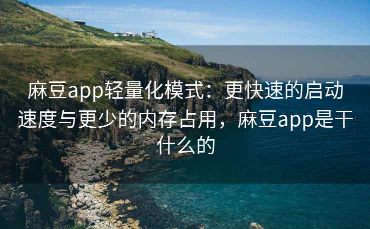 麻豆app轻量化模式：更快速的启动速度与更少的内存占用，麻豆app是干什么的